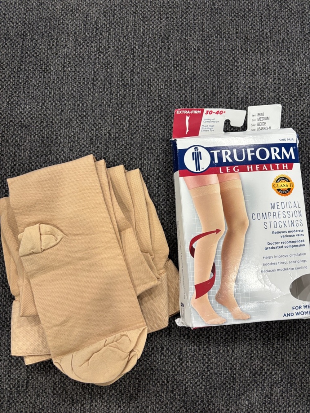 Truform 30-40 MmHg Compression Stockings For Men And Women, Thigh High Length